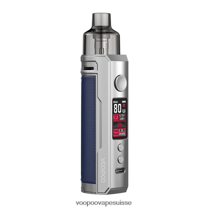 VOOPOO Vape Pen Suisse - VOOPOO DRAG X kit de modules de dosettes bleu argenté 2R828J179