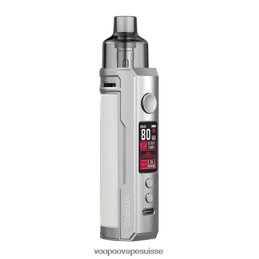 VOOPOO Vape Pods Suisse - VOOPOO DRAG X kit de modules de dosettes blanc argenté 2R828J177