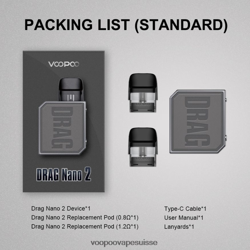 VOOPOO Vape Suisse - VOOPOO DRAG NANO 2 kit de dosettes thé vert 2R828J152