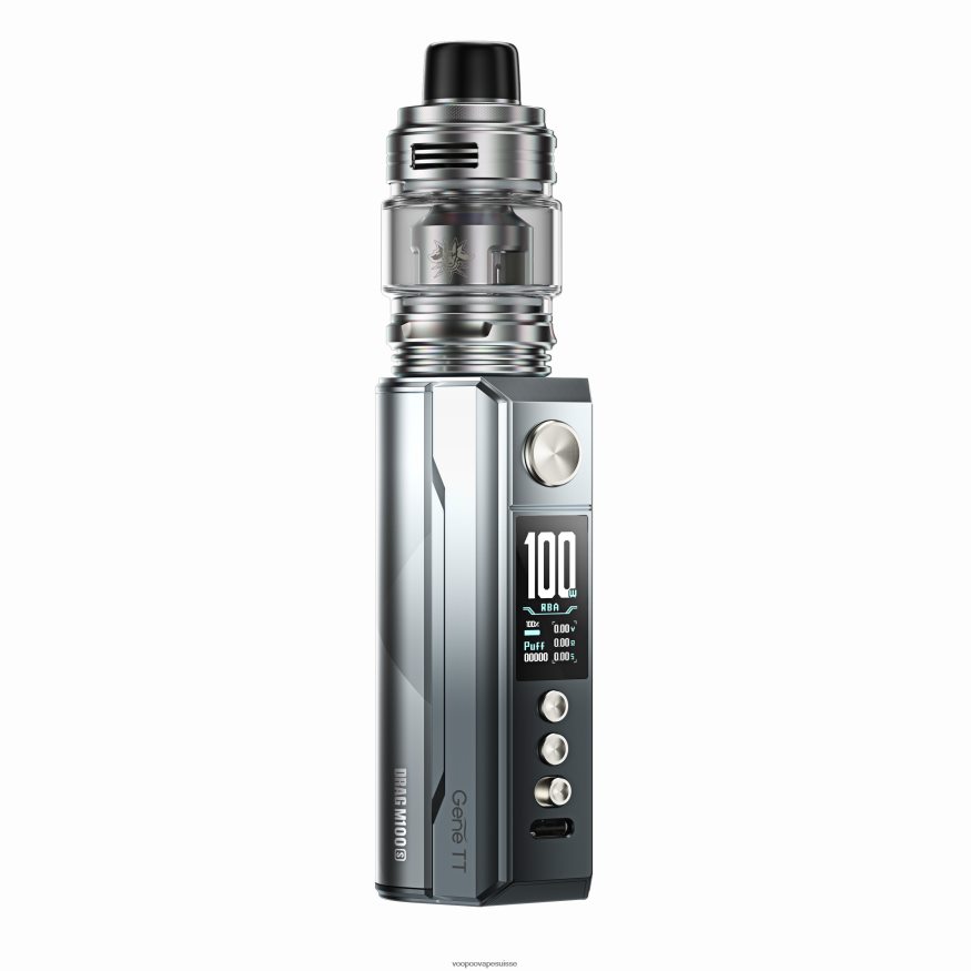 VOOPOO Vape Tank Suisse - VOOPOO DRAG M100S dispositif de module argent et noir 2R828J158