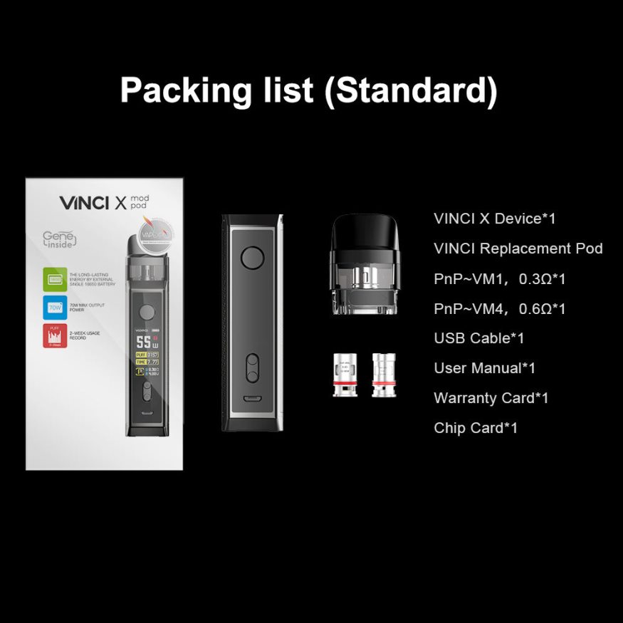 VOOPOO Vape Coil Suisse - VOOPOO VINCI X kit de module de mod fibre de carbone 2R828J346
